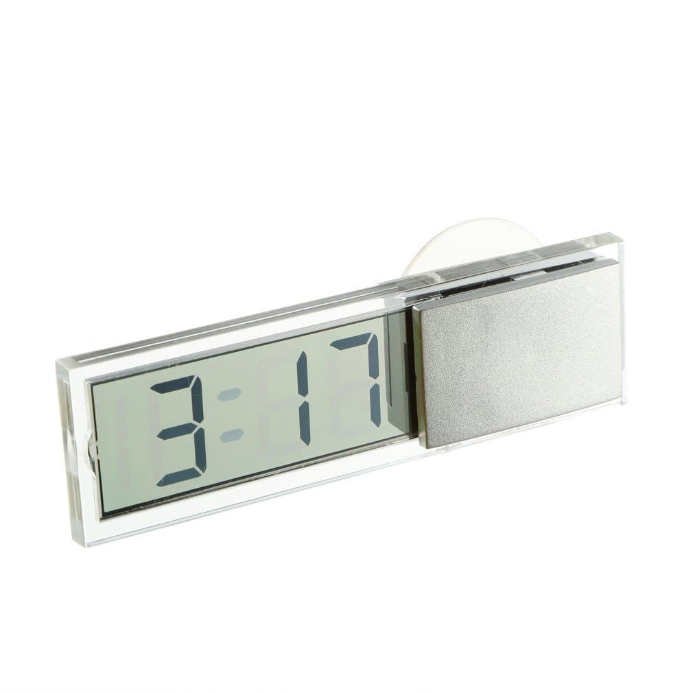 Electronic Clock Mini Durable Transparent LCD Display Digital with Sucker 2pcs/lot
