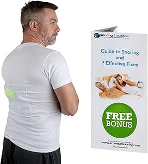 Snoring SolutionsStop T-Shirt - Snore Stopper - Most Comfortable Aid. Health Expert Recommended for Back Snorers! Eliminates by Adjusting Your Sleeping Position. Guide to Ebook