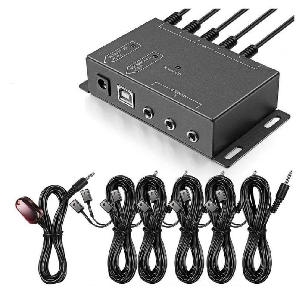 IR Repeater System Hidden IR Transmitter Receiver Kit One Drag Ten Universal Remote Control Extender Set (1 Receiver 10 Emitter)