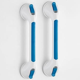 TAILI Shower Grab Bar Glow in The Dark, 2 Pack 16.8 in Grab Bars for Bathtubs, Bath Handles Shower Rails for Seniors and Elderly,Bathroom Safety Grip Removable No Drilling Waterproof Blue