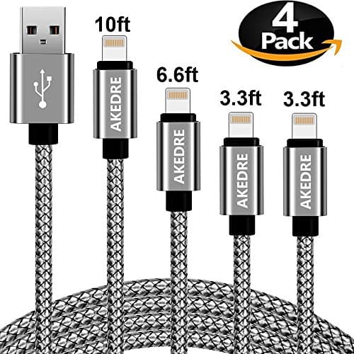 CABPLUS, Dual Port Wall Charger Adapter with 2 Pack 6FT Chaarger Cable Charging Cord Compatible with iPhone X 8 8Plus 7 7Plus SE 6sPlus 6s 6 5s, iPad and More, Black