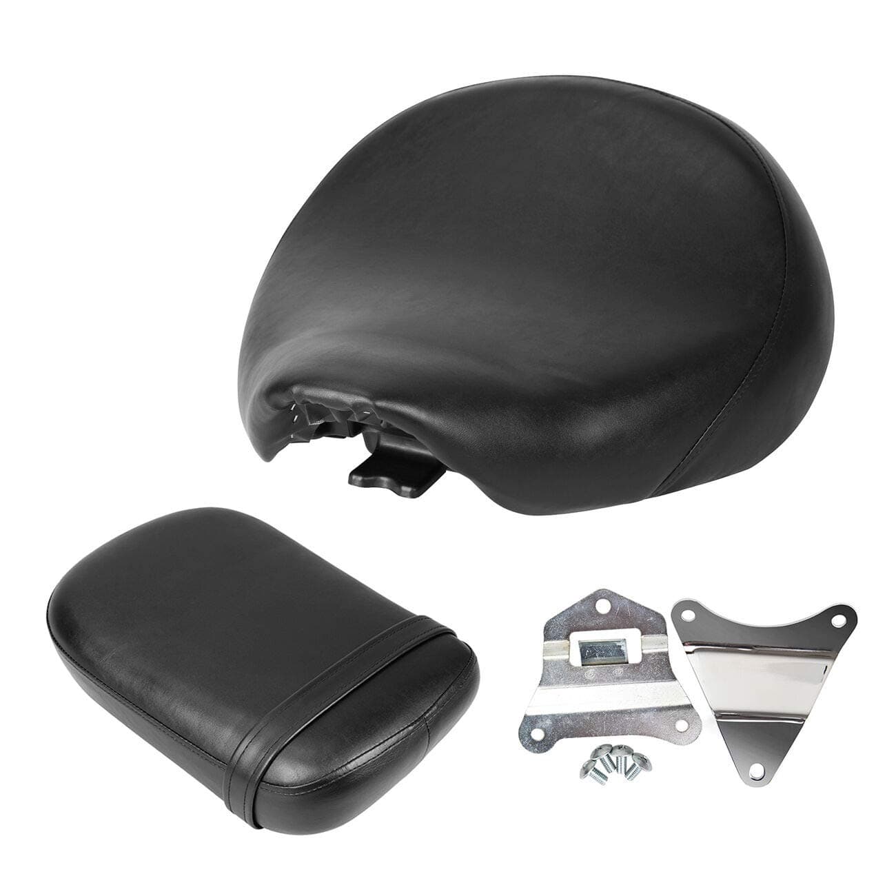 AmbienceoMotorcycle seat Rear Pillion Rectangular Front Rider Driver Rear Passanger Seat Pillion Cushion Pad with Bracket Set Fit for Honda Shadow Spirit VT750 ACE VT750C VT750CD 1998-2003