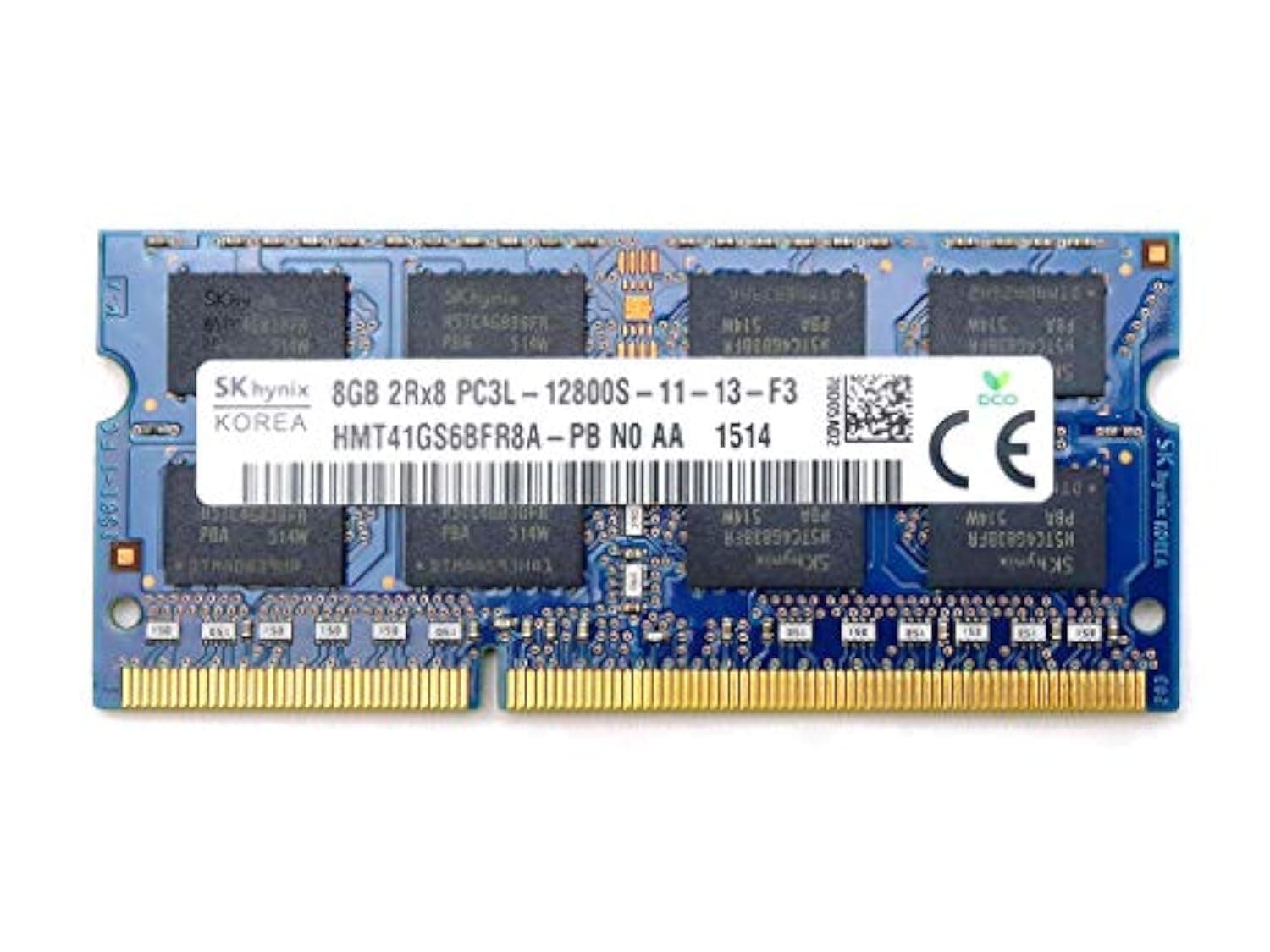 Laptop Memory Module HMT41GS6BFR8A-PB Compatible Replacement Spare Part for Hynix HMT41GS6BFR8A 8GB 2Rx8 DDR3 SO-DIMM PC3-12800 1600MHz 204-Pin Non-ECC Unbuffered CL11 1.35V