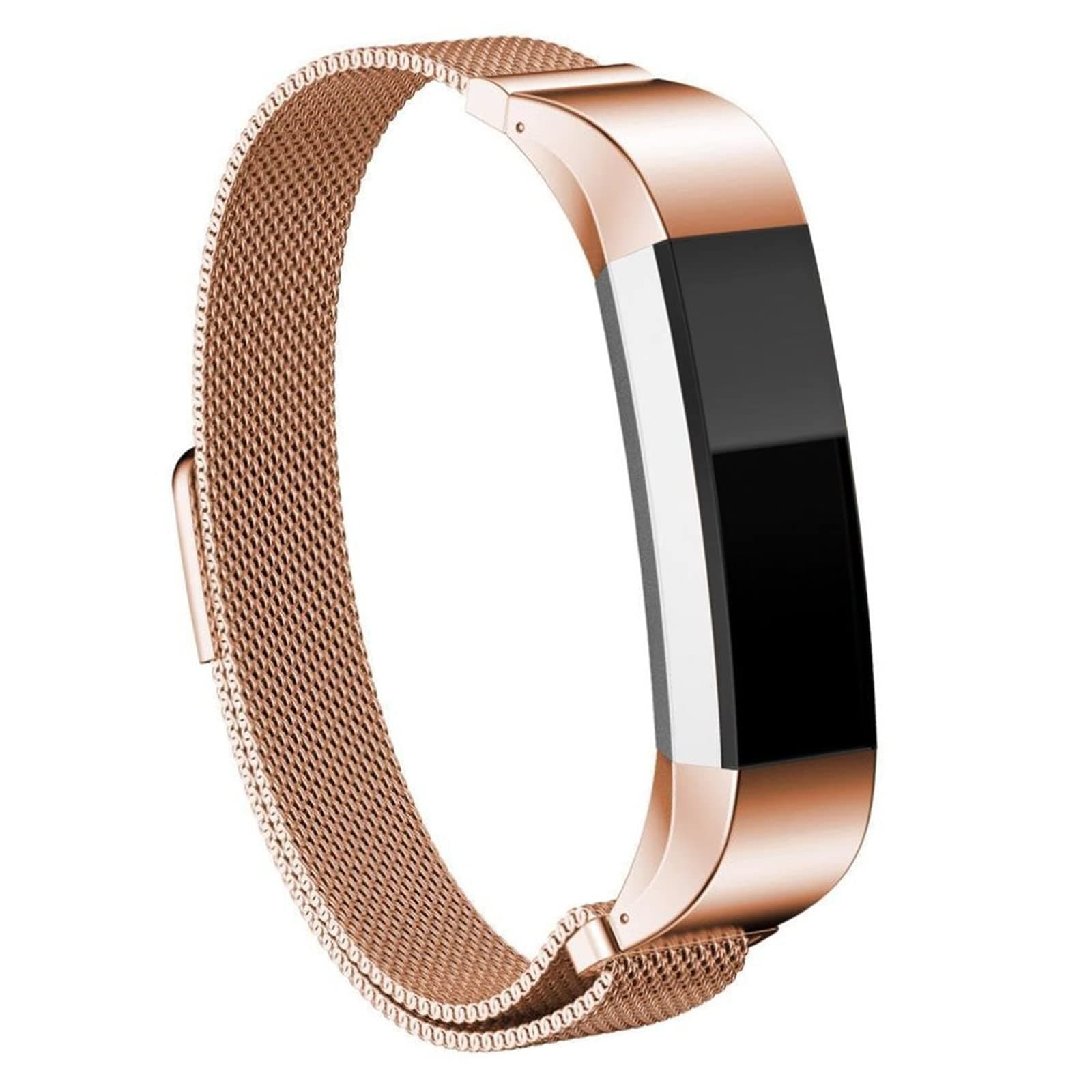 Metal Loop Bands Compatible with Fitbit Alta/Fitbit Alta HR, Breathable Stainless Steel Loop Mesh Magnetic Adjustable Wristband for Women Men