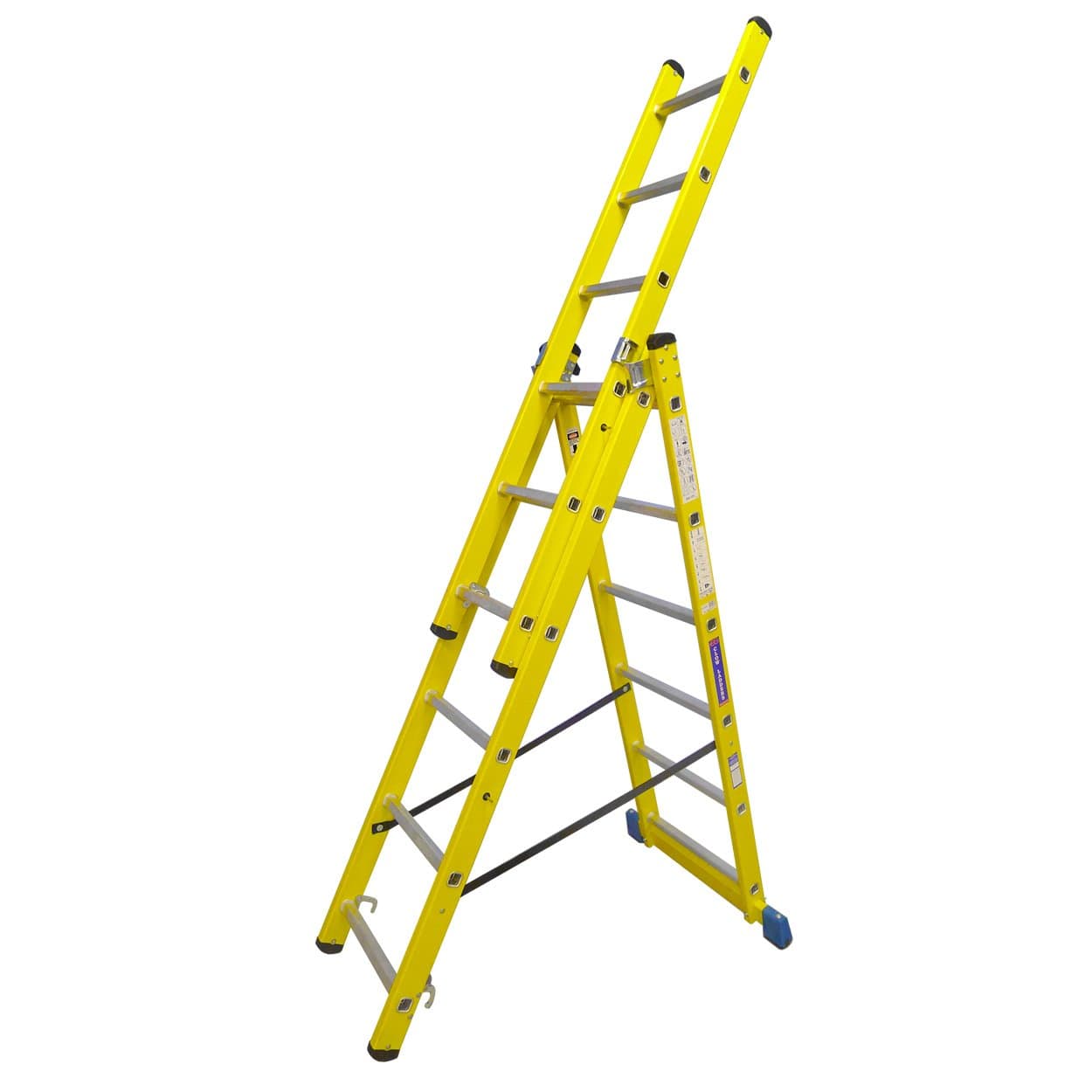 FIBREGLASS COMBINATION LADDER-3 SECTION 5 WAY- COMBI MULTI STEP LADDER (1.69mtrs)