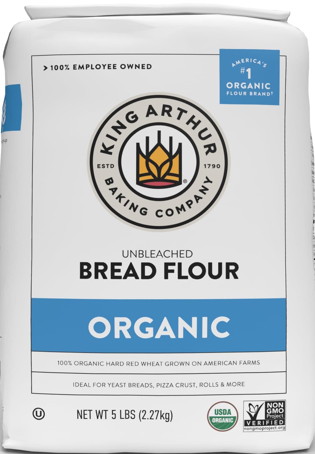 100% Organic Bread Flour, Unbleached, 5 lb (Pack of 1) - Non-GMO Project Verified, No Preservatives