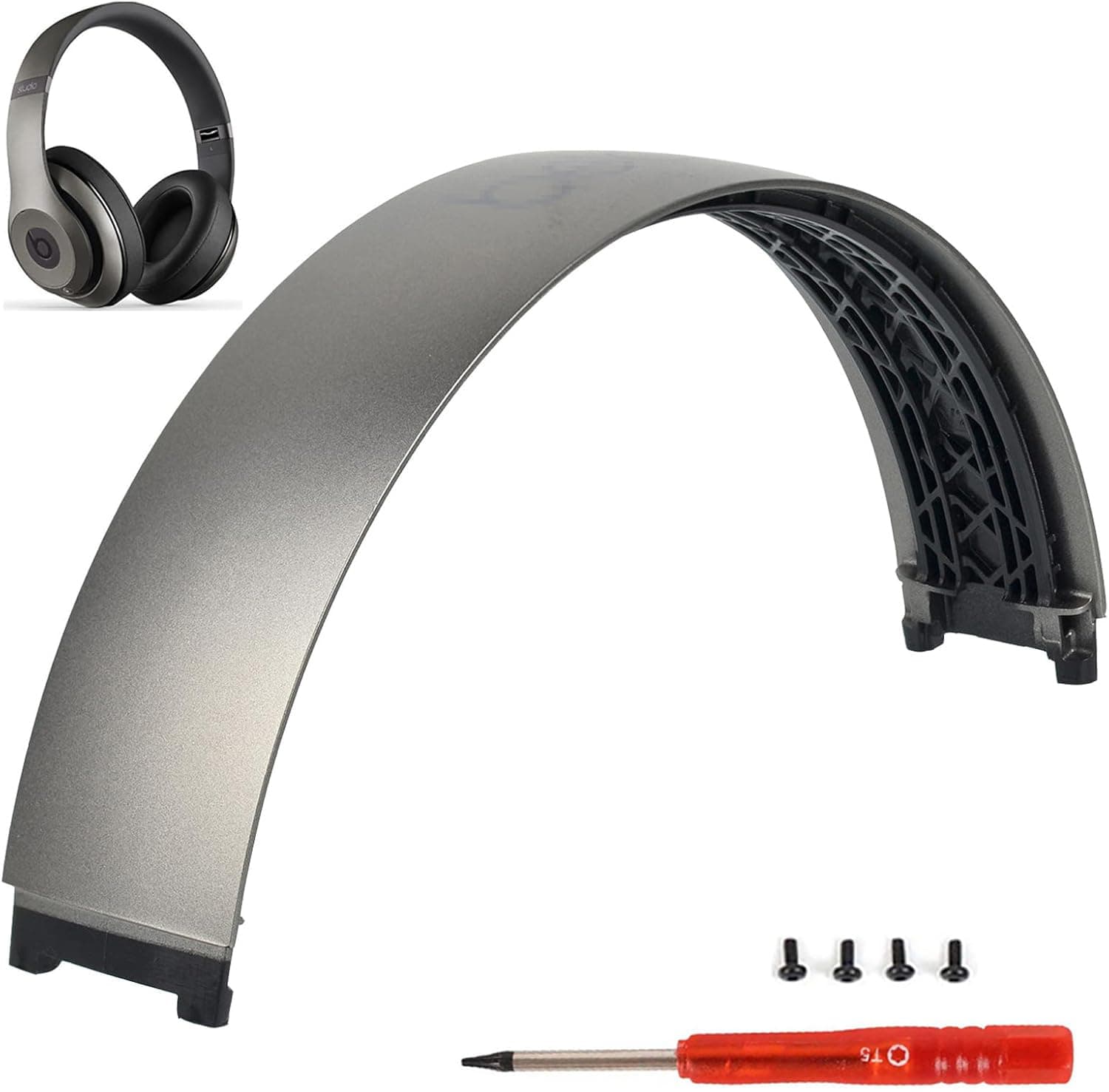 Studio 2 Headband as Same as The OEM Replacement Arch Band B0501 Accessories Parts Compatible with Beats by Dr. Dre Studio2 Wired/Wireless (Model B0500/B0501) Headphones (Titanium)