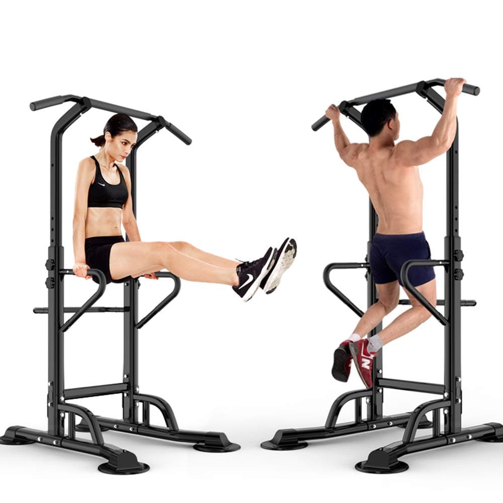 SogesPower Pull Up Dip Station Power Tower Height Adjustable Strength Training Fitness Workout Station