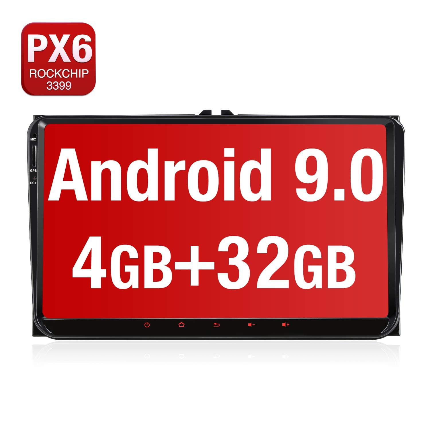 PUMPKIN 9” Android 9.0 Car Stereo 4GB RAM for VW Golf Passat Polo with GPS Navigation Support Bluetooth, DAB+, WIFI, Android Auto, USB SD, Fast-boot, Touch Screen