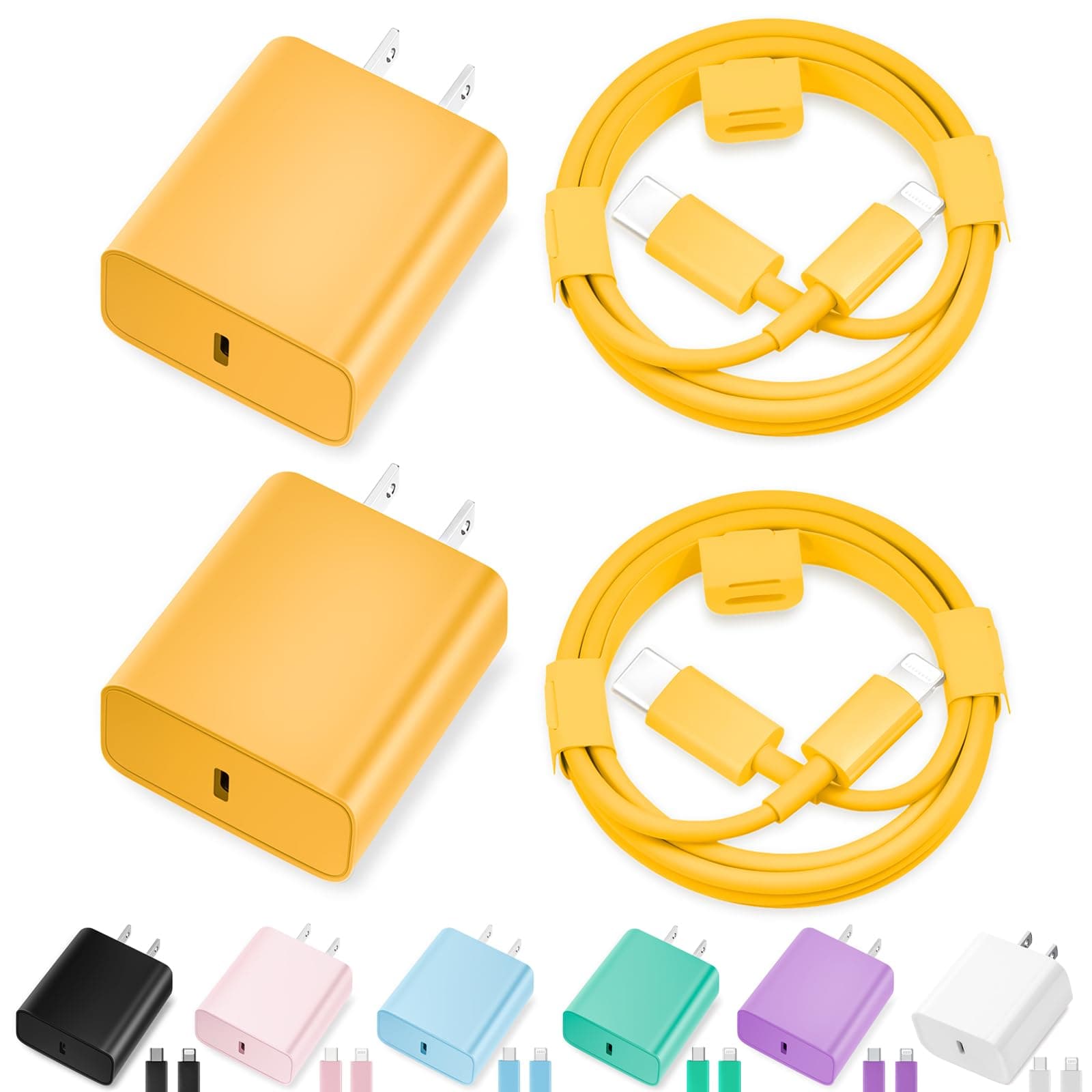 iPhone Charger Fast Charging,[MFi Certified] 2Pack 20W Type C Fast Charger Block with [10FT&6FT] USB C to Lightning Cable Compatible for iPhone 14/13/12/11 Pro Max/Xs Max/XR/X,iPad