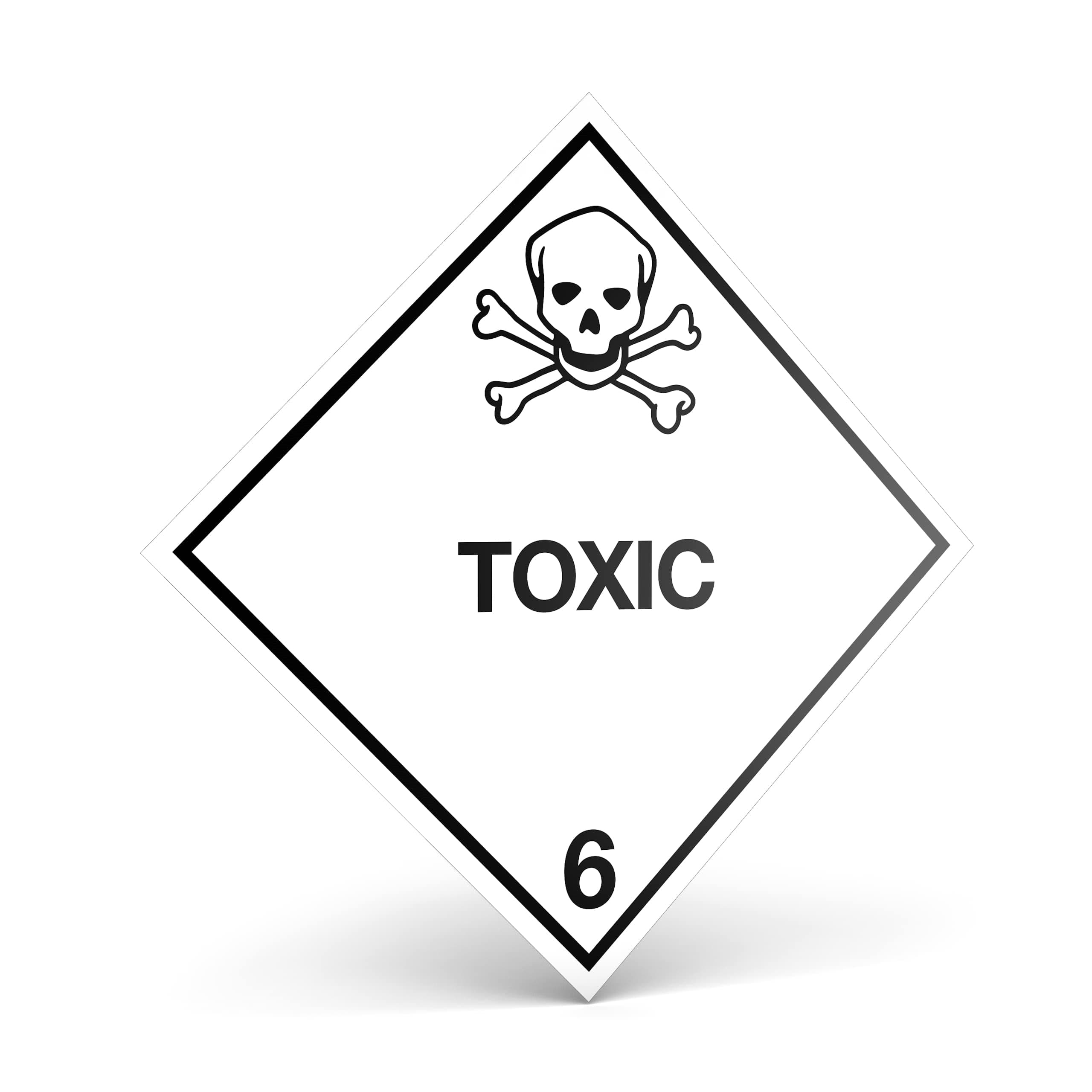 KENCOD.O.T. Labels - Hazard Class 6 Toxic 6 Hazmat Labels 4" X 4" Square Stickers - 500 Adhesive Labels Per Roll, Made in The USA (1)
