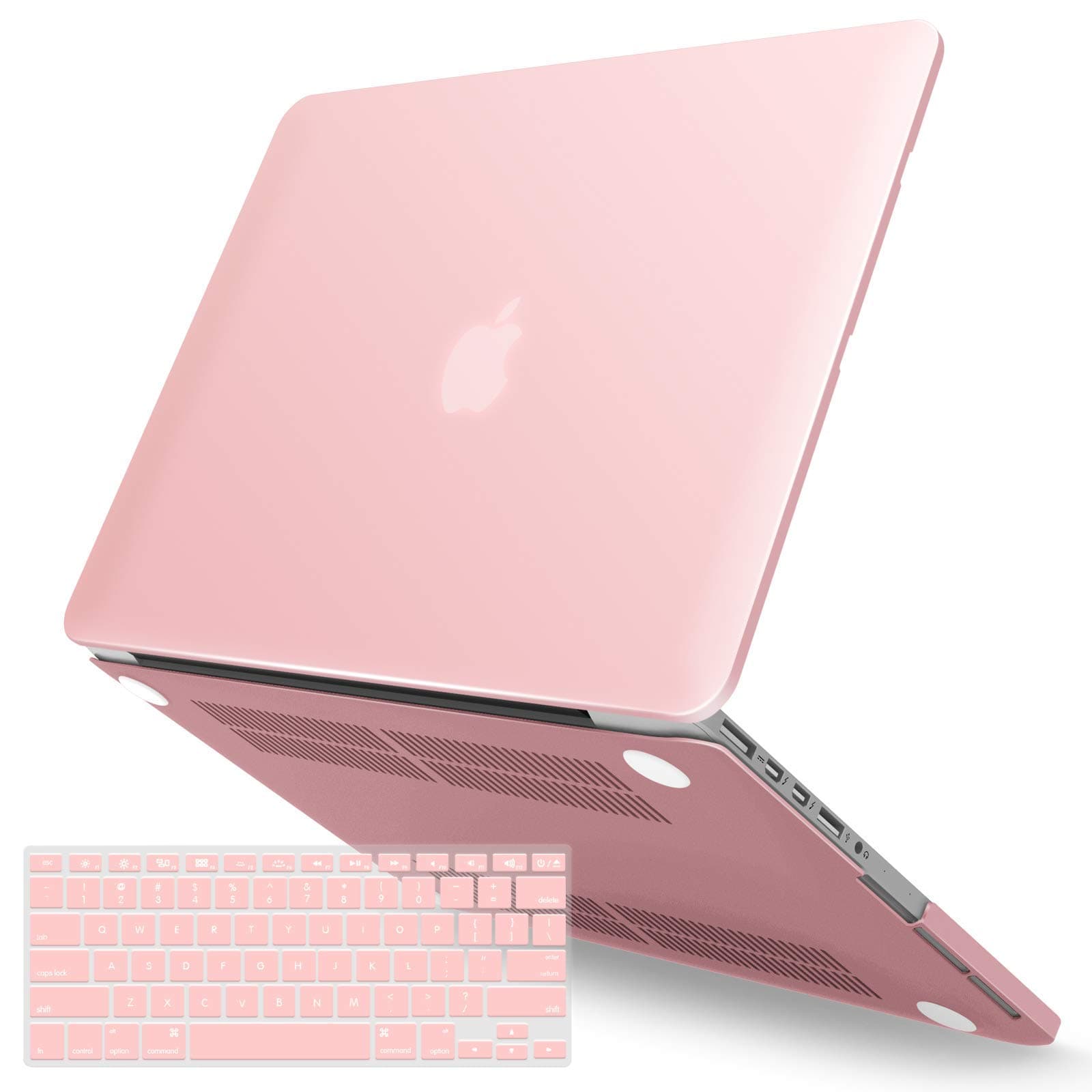 IBENZER Compatible with MacBook Pro 13 Inch Case 2015 2014 2013 end 2012 A1502 A1425, Hard Shell Case with Keyboard Cover for Old Version Apple Mac Pro Retina 13, Rose Quartz, R1301RQ+1 N
