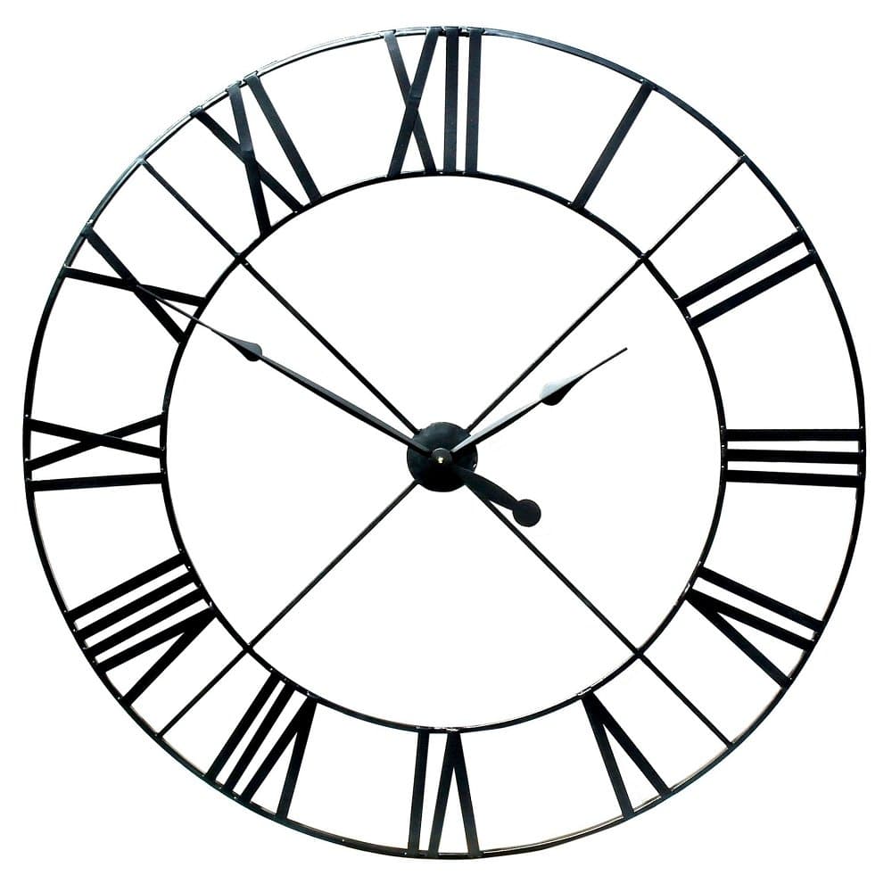 Extra Large 110cm Black Metal Wall Clock