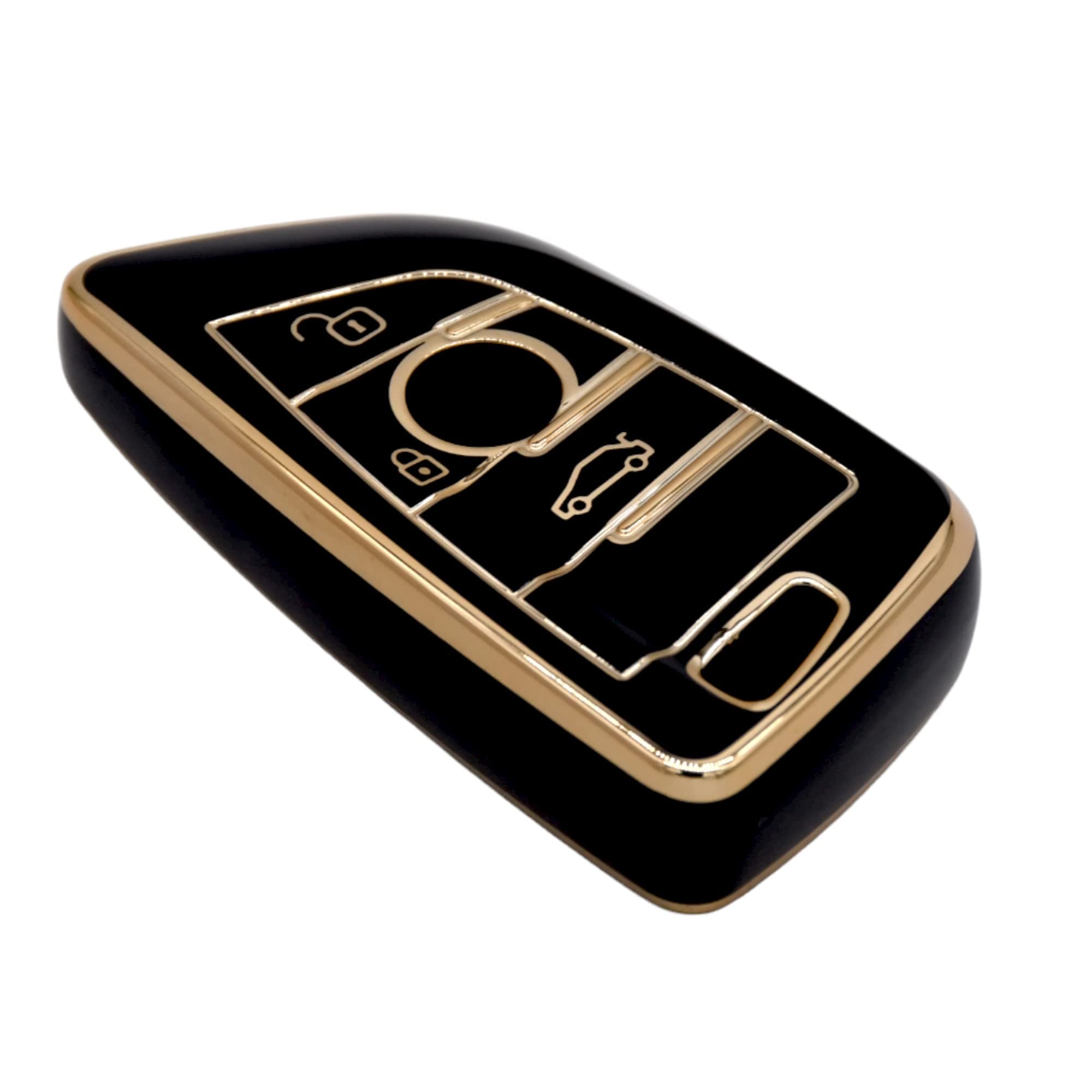 KMH TPU Gold Car Key Cover Compatible with BMW Blade Smart Key case