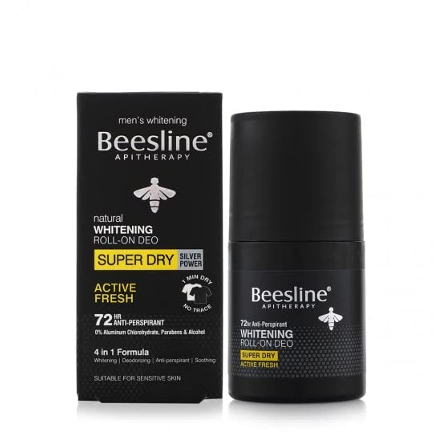 Beesline Deodorant Roll On Men Super Dry Active Fresh 50Ml
