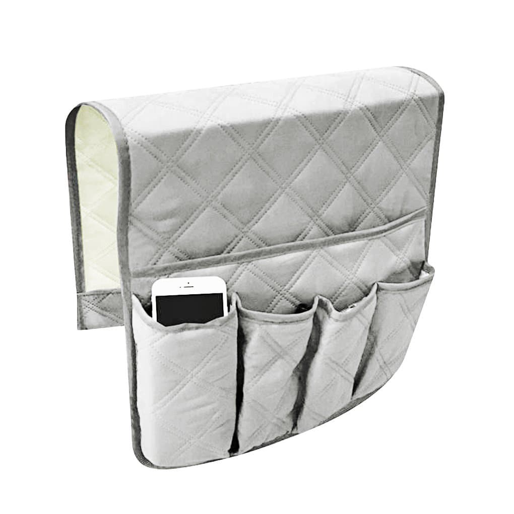 Waterproof Armrest Covers Sofa Arm Organizer with 5 Pockets for Tablet Magazines TV Remote Holder, Non-slip Recliner Couch Armchair Slipcover Furniture Sofa Arm Protector Storage Caddy Pouch