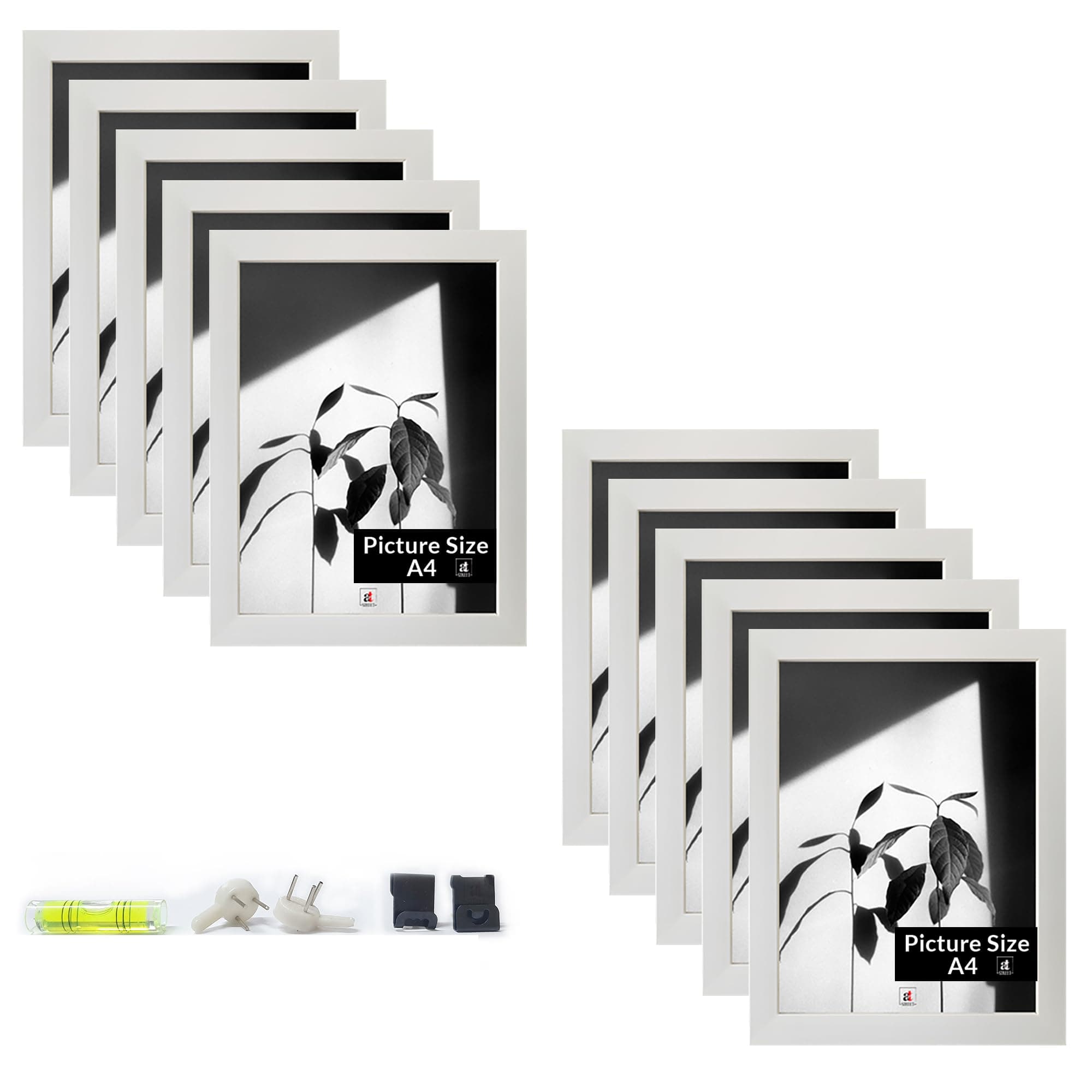 Art Street A4 Size Certificate, Document Photo frames Set Of 10 For Home Decoration, Living Room, Office Decoration (White, Size: 8" x 12")
