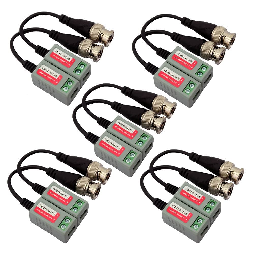 EVERSECU 5 Pack Mini CCTV BNC Video Balun Transceiver for HD-TVI/CVI/AHD/Analog/960H Cameras