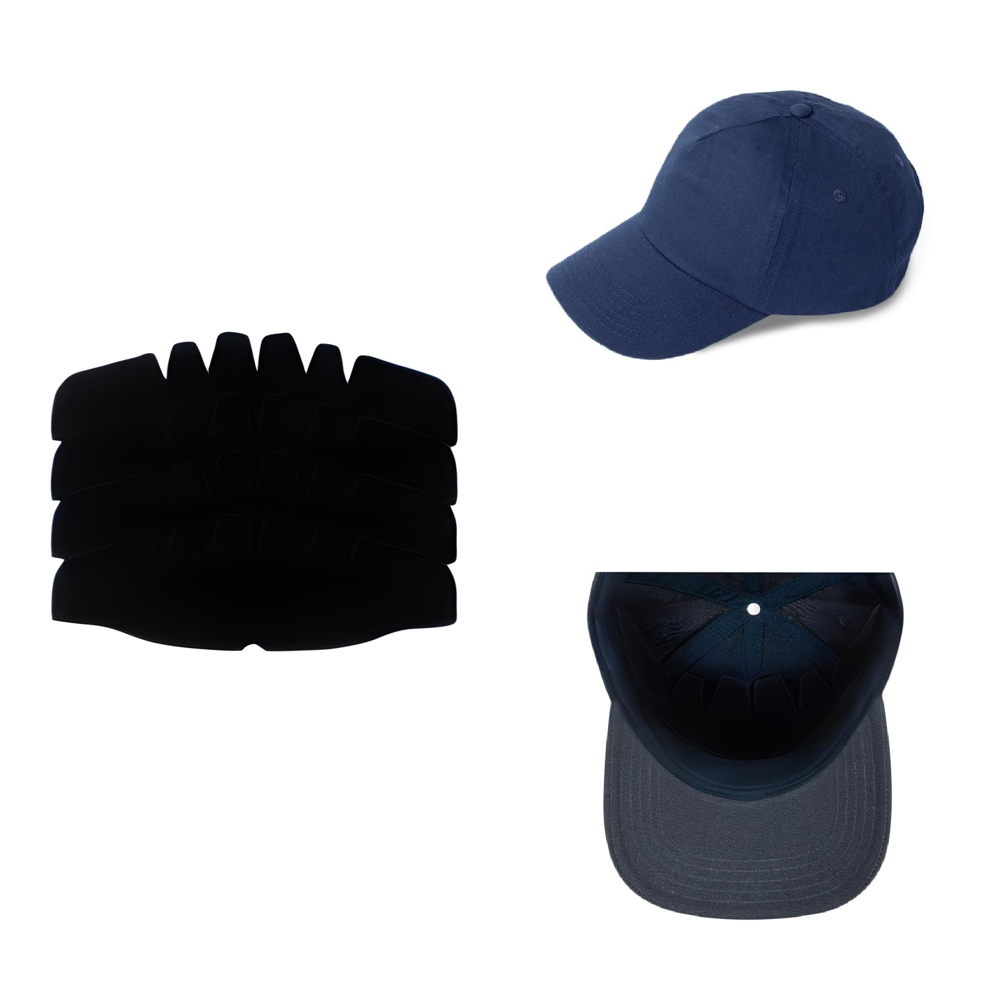 Shapers Image 4 Count EVA Foam CapPro Baseball Crown Shaper Inserts for Fitted Caps Snapback Hats Washable Reusable Liners