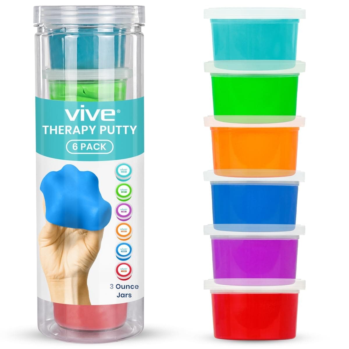 Vive Exercise Putty Therapeutic Occupational And Therapy Tool Thinking And Stress Finger Hand Grip Strength Exercises Extra Soft Soft Medium Firm Sensory All Resistances