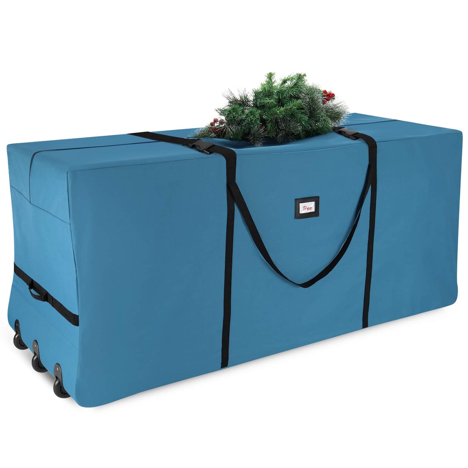 Hearth & Harbor Christmas Tree Storage Bag - Extra Large Tree Rolling Storage Bag - Fits Upto 9 ft. Artificial Disassembled Trees, Durable Handles & Wheels for Easy Carrying & Transport