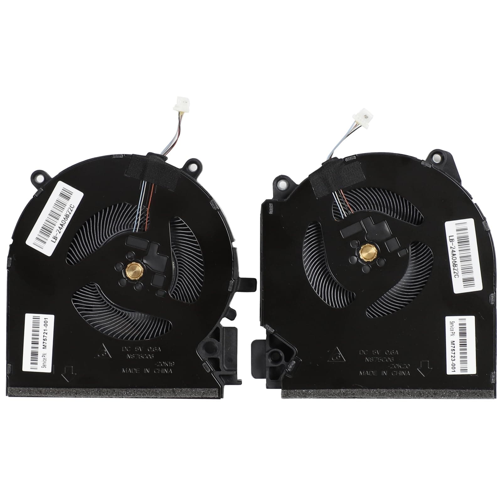 Replacement New CPU + GPU Cooling Fan for HP Victus RTX3050 16-D 16-E (60W Interface) TPN-Q263 TPN-Q264 16-D0111TX 16-e0011ns Series M75721-001 M75723-001 NS75C06-20K19 NS75C06-20K20 DC5V 0.6A Fan