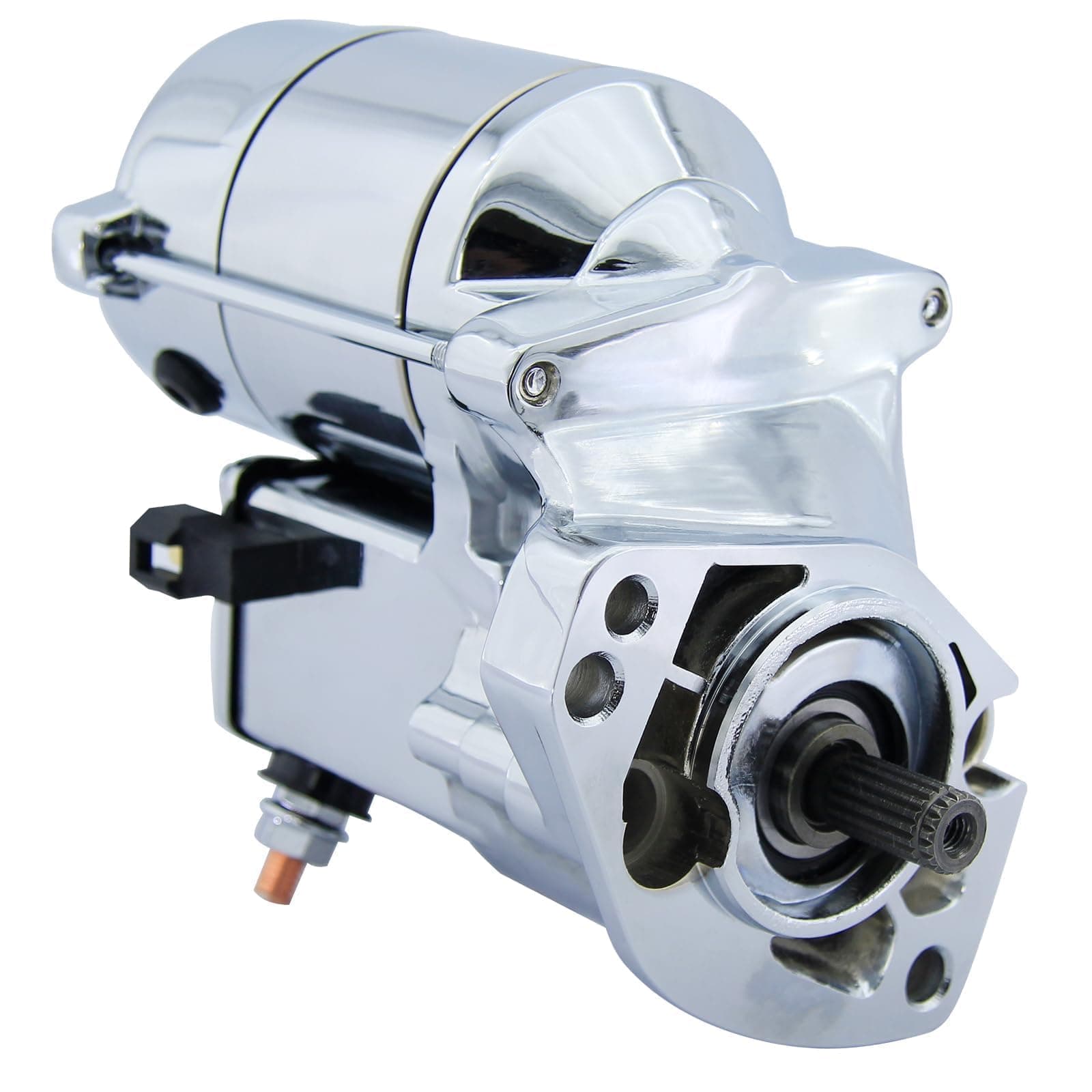 - Harley Davidson Chrome Starter Replacement New for 1993-2006 Road King Heritage Softail Dyna Super Wide Glide Ultra Night Train, 3155394A 2280002550 18199N SHD0006C 41052276