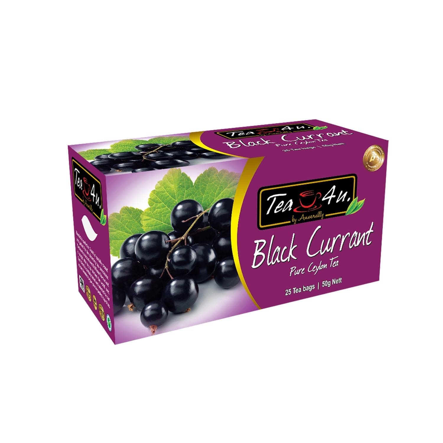 - Tea4U Flavored Black Ceylon TeaBags (Black Currant) - Ideal Quality from Sri Lanka's Finest Leaves and Expertly Blended - 25 Count