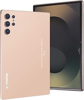 X-Prime S25 Ultra Plus 10.1" Tablet Android 15 | 5G+WiFi | Dual SIM |HD Display 3000x1440 | Keyboard + Stylus | Kids Tablet | Dual Camera | Zoom & Google Meet (Gold)