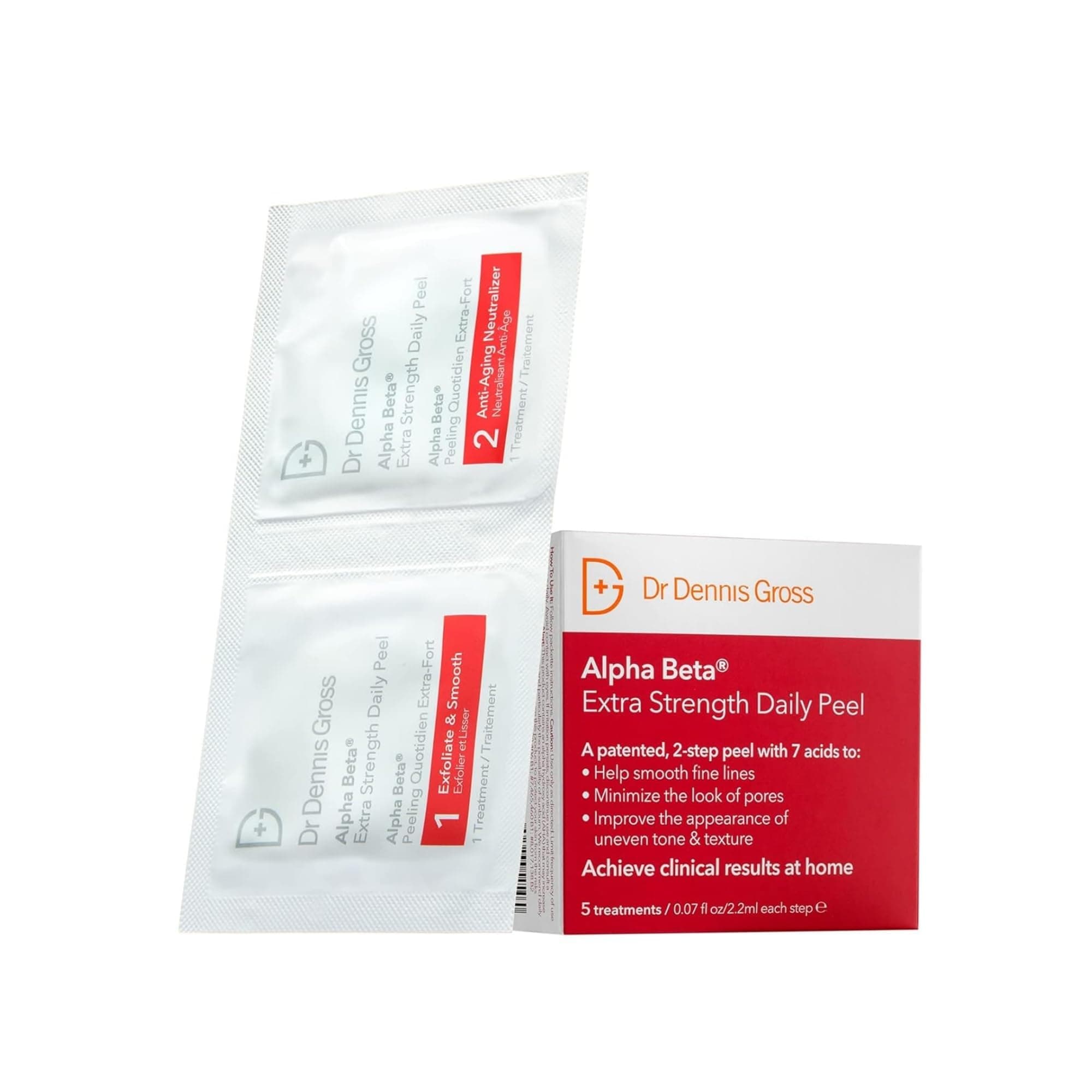Dr Dennis Gross Dr. Alpha Beta Extra Strength Daily Peel: for Oily Skin, Uneven Tone or Texture, Wrinkles or Enlarged Pores (5 Treatments)