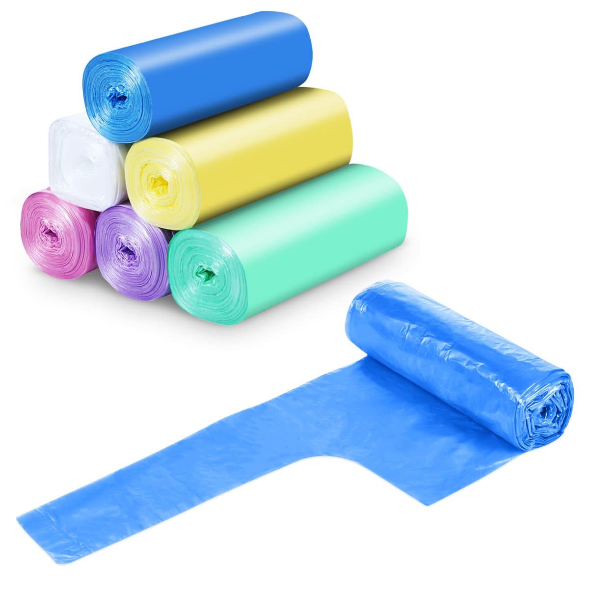 Carrolner 4 Gallon Handle-Tie Clear Small Trash Bag Garbage Bag Trash Can Liner for Home Kitchen Office Wastebasket 150counts / 6rolls