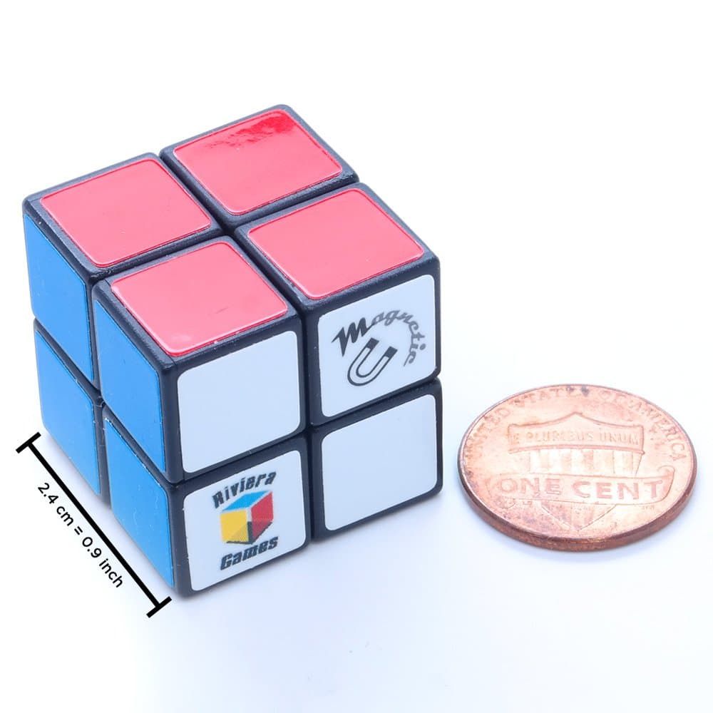 Mini 2x2x2 Magnetic Cube Black 0.9" Twisty Puzzle Cube Toy 2x2
