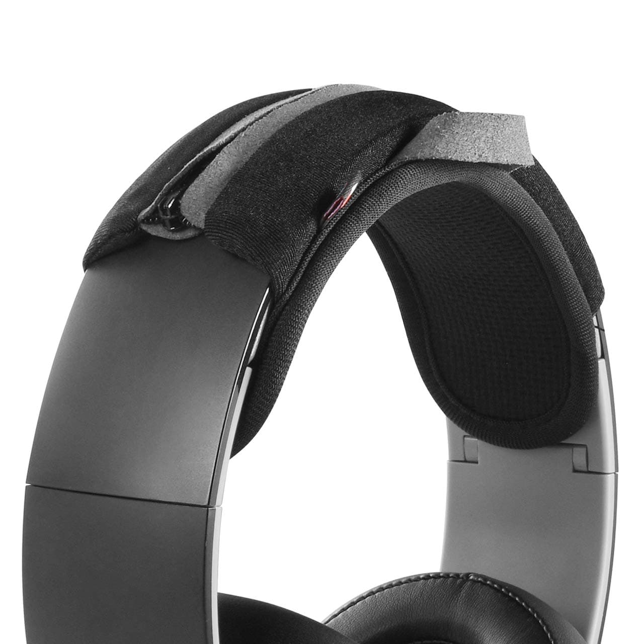 Large Sized Headband Cover Universal Replacement Head Band Protector with Zipper, Headband Cover Cushion Protector Pad for Headphones (Max for 2-1/2''W Cushion pad, Black)