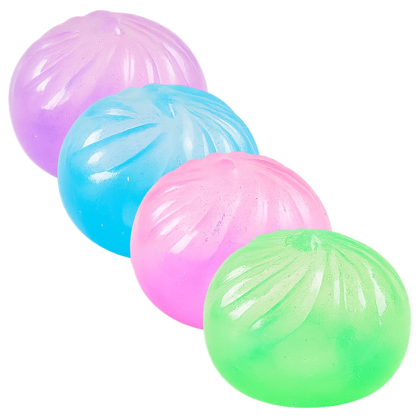 Glitter Dumpling - Glitter Dumpling Squishy, Dumplings Squeeze Sensory Stress Relief Toy for Adults & Kids (4PCS)