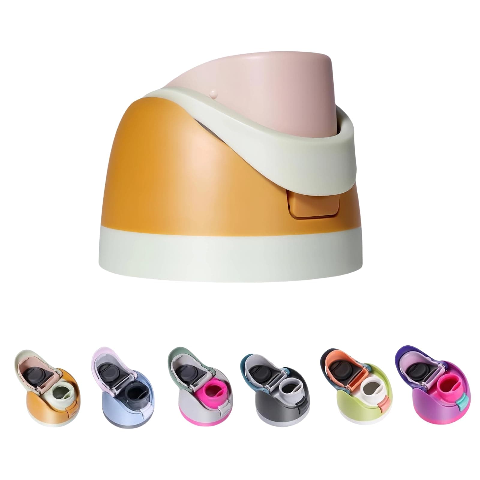 Replacement Lid for Owala Freesip, One Button Top Replacement, Leakproof BPA-Free School Water Bottle Cap Replacement Compatible with Yellow Owala 40oz 32oz 24oz 16oz (Yellow Desert)