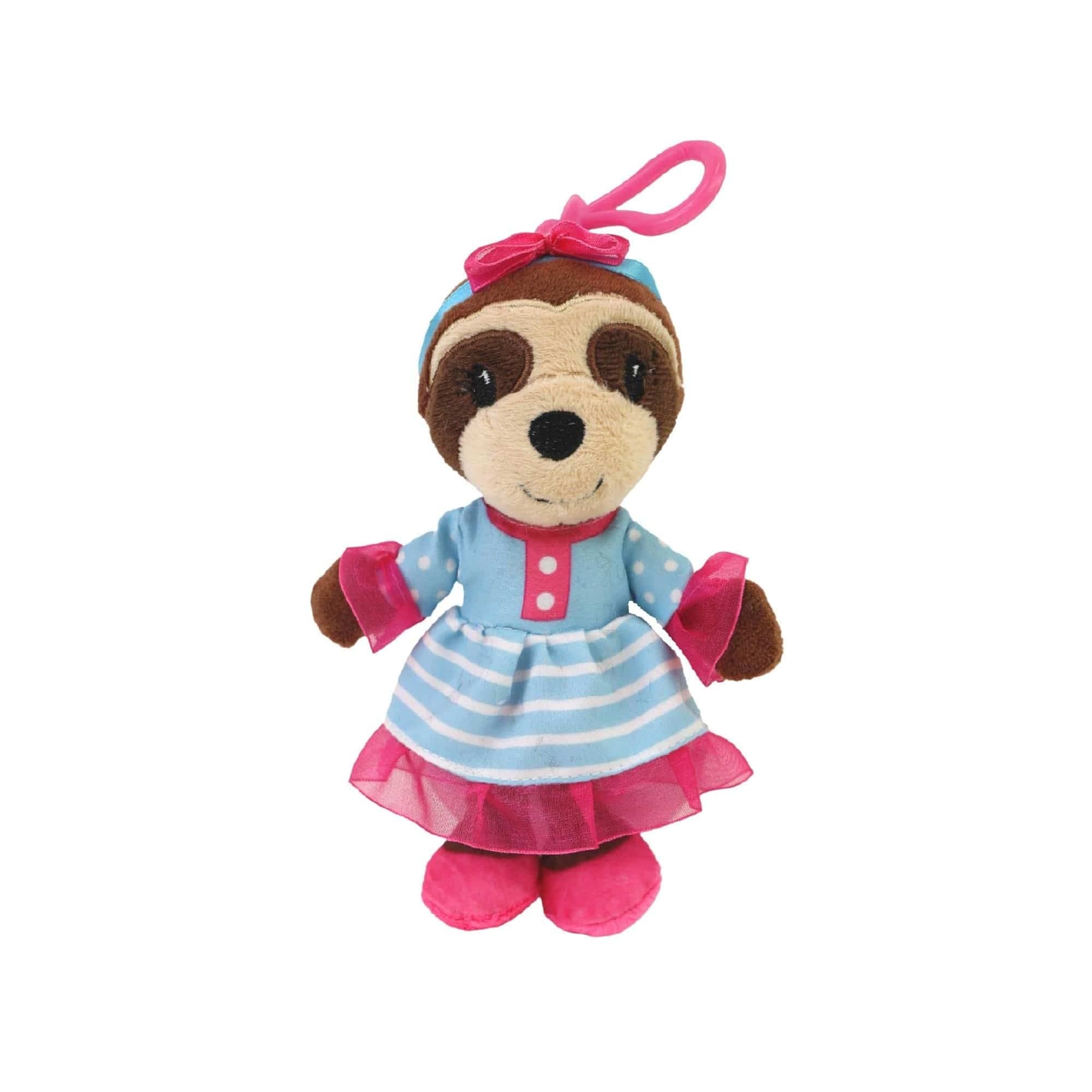 Plushible Plush Keychain - Cute Mini Stuffed Animal Backpack Keychains - Plastic Chain Clip Accessories for Backpacks & Purse for Girls & Boys - Buddy Key Chains Plushies - Small Toy Animals - Sloth