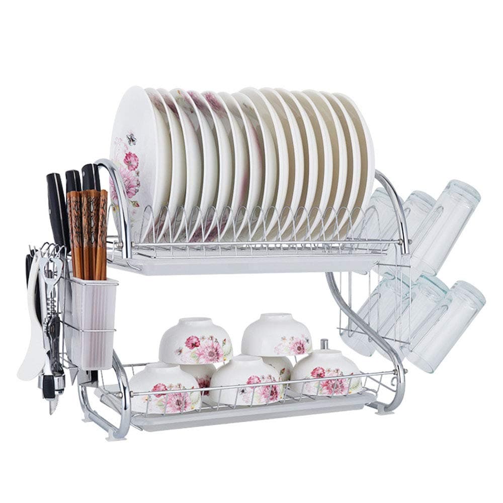 Wanlianer Drying rack Dishwasher, 2-layer Dish Rack, Easy To Install Kitchen Detachable Drain Board, Tableware Dry Basket, Drainage board