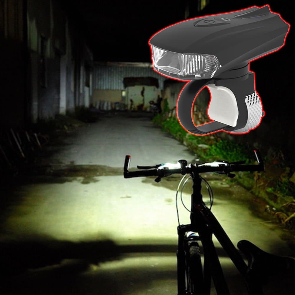 Machfally German Standard Bike Smart Sensor Warning Light Shock Sensor LED Front Lamp USB Charging Night Riding
