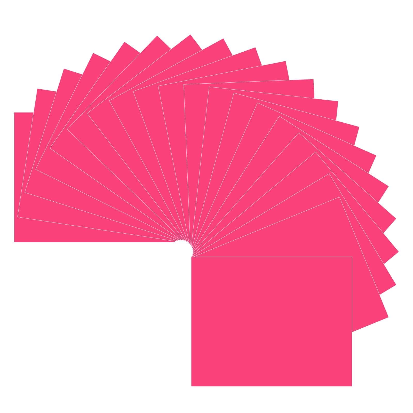 HTVRONT Neon Pink Heat Transfer Vinyl Bundle: 20 Pack 12" x 10" Neon Pink Iron on HTV for T-Shirt, for Cricut, Silhouette Cameo or Heat Press Machine