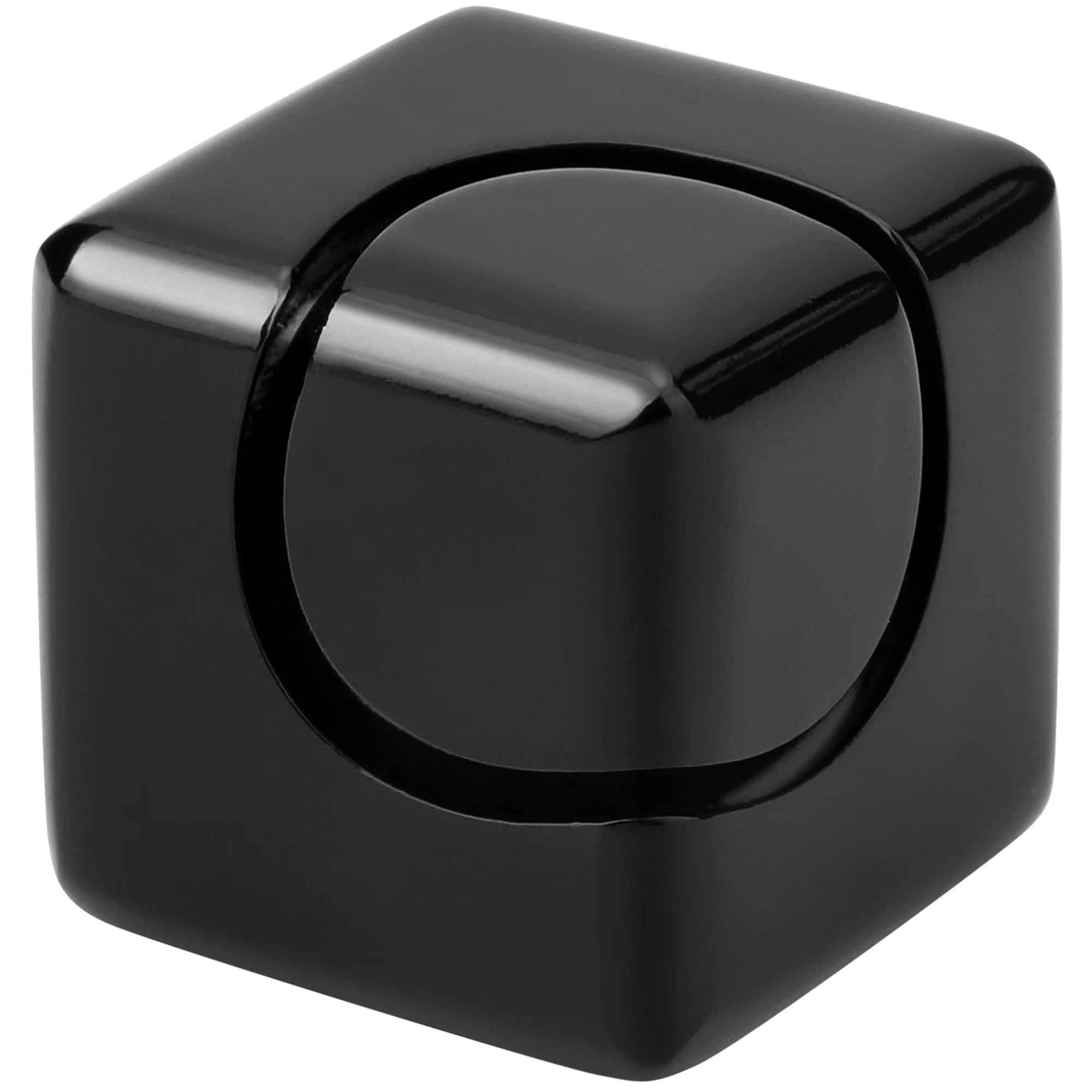 Infinity Gear Fidget Cube Spinner for Kid Adult, Transformable Spinning Top Metallic Fidget Toys for Anti-Anxiety Stress Relief Autism ADHD, 2-in-1 Cube Focus Toy for Desktop Office Classroom Black