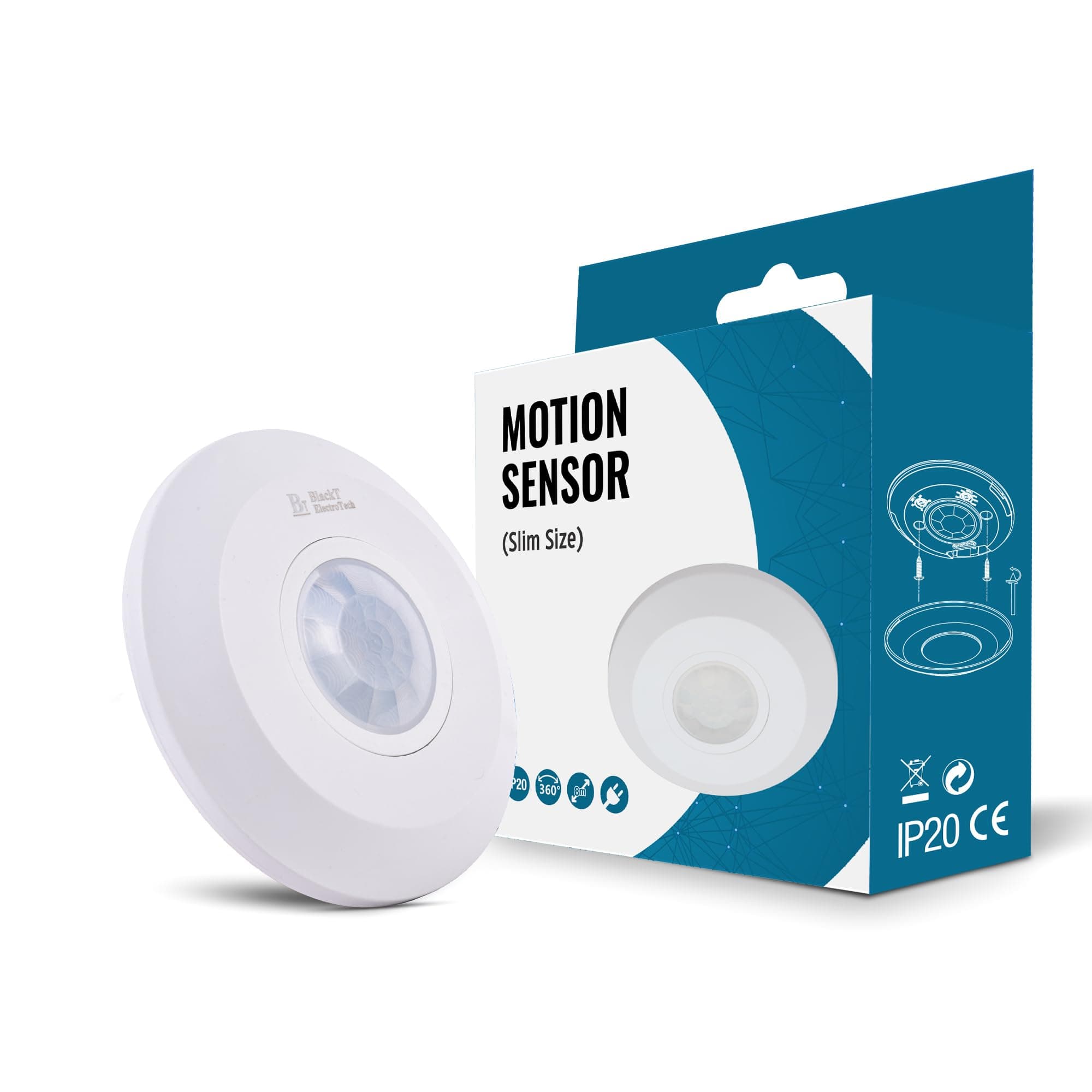 BT31C : PIR Motion Sensor Ceiling Mounted White Round Shape (2-Year Warranty) (Slim Size)