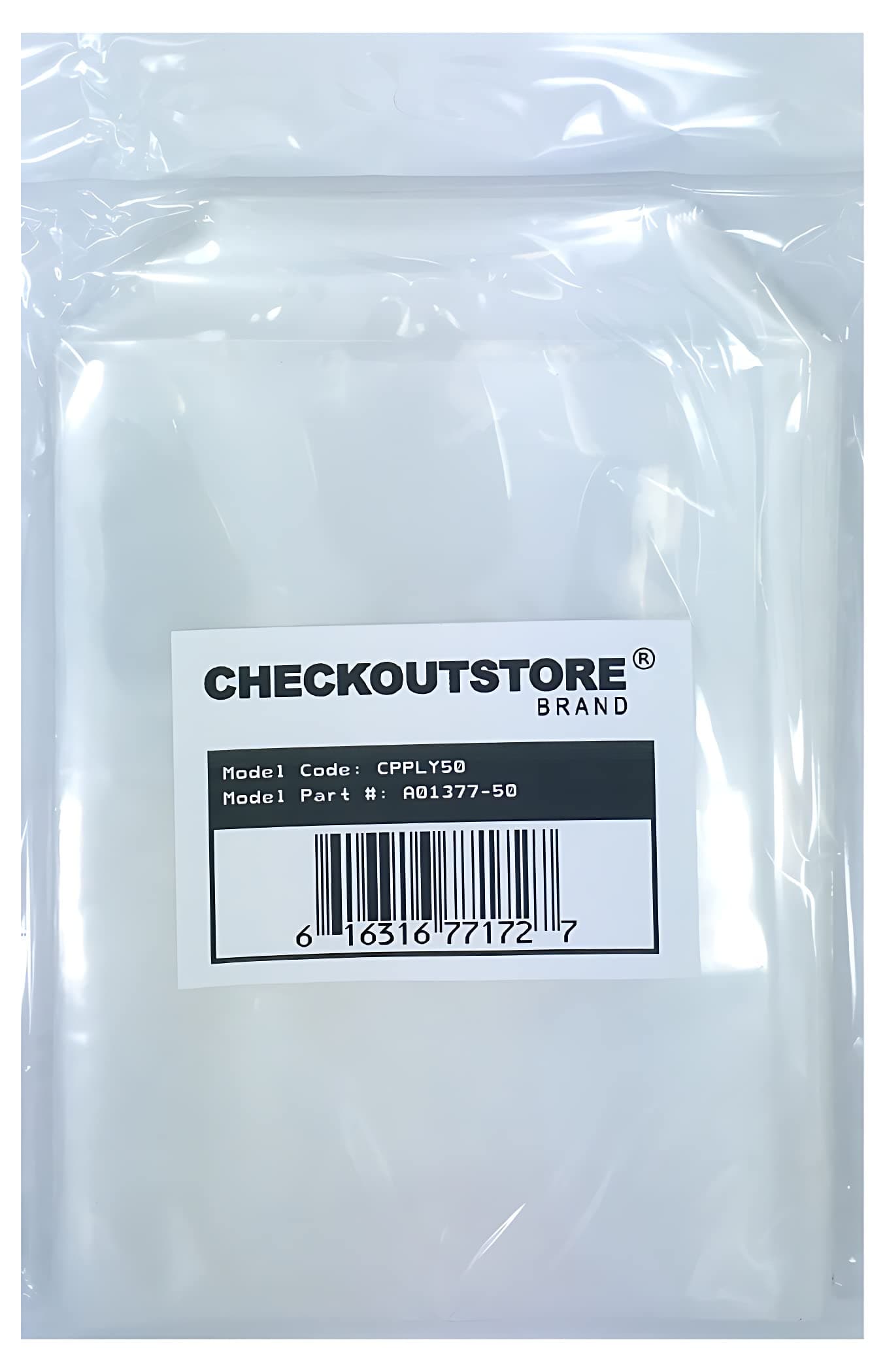 - 50 CheckOutStore Clear Storage Pockets (5 5/8 x 7 3/8)