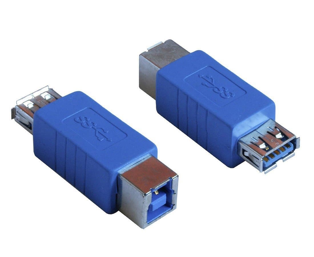 USB 3.0 Adapter - Type A Female to Type B Female Connector Converter Adapter (2-Pack)