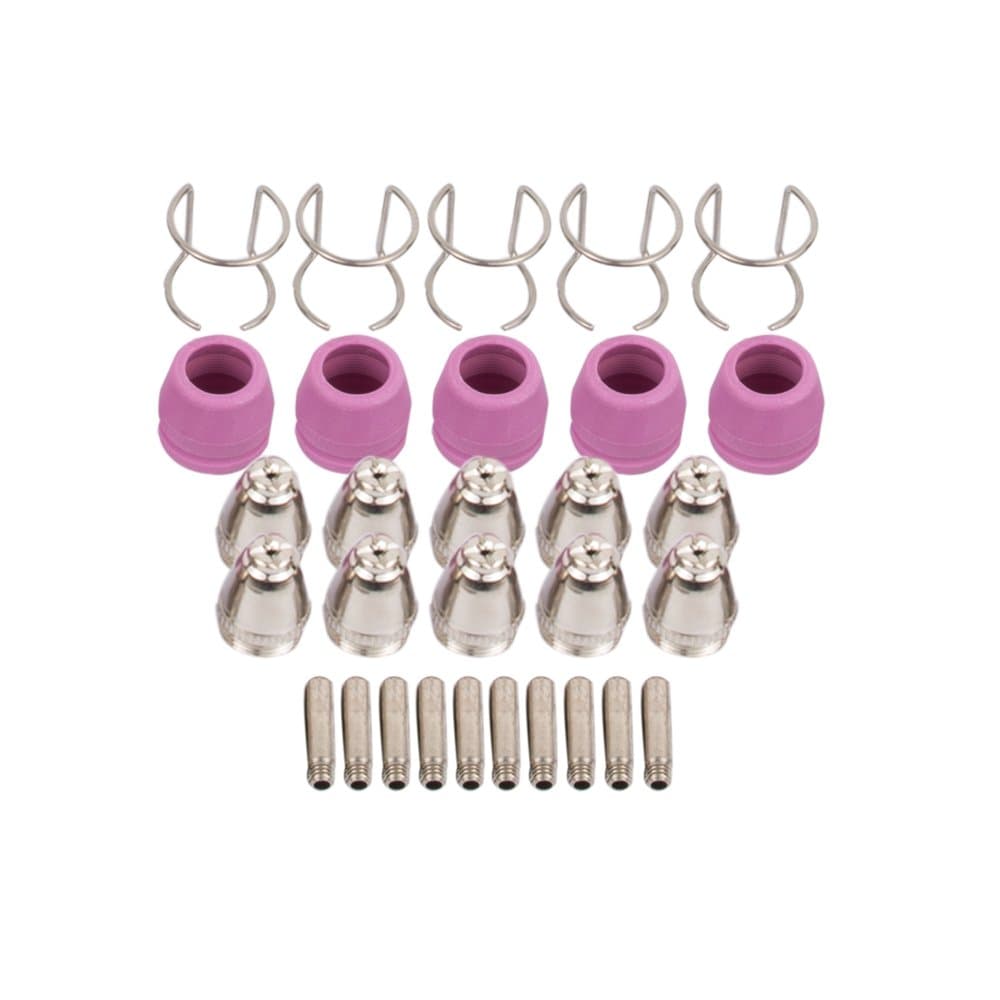 Plasma Cutter Torch Pilot ARC Head Consumable for SG-55 AG-60 WSD-60 Plasma Electrodes Tips Nozzles Cup Guide 60Amp 30pcs