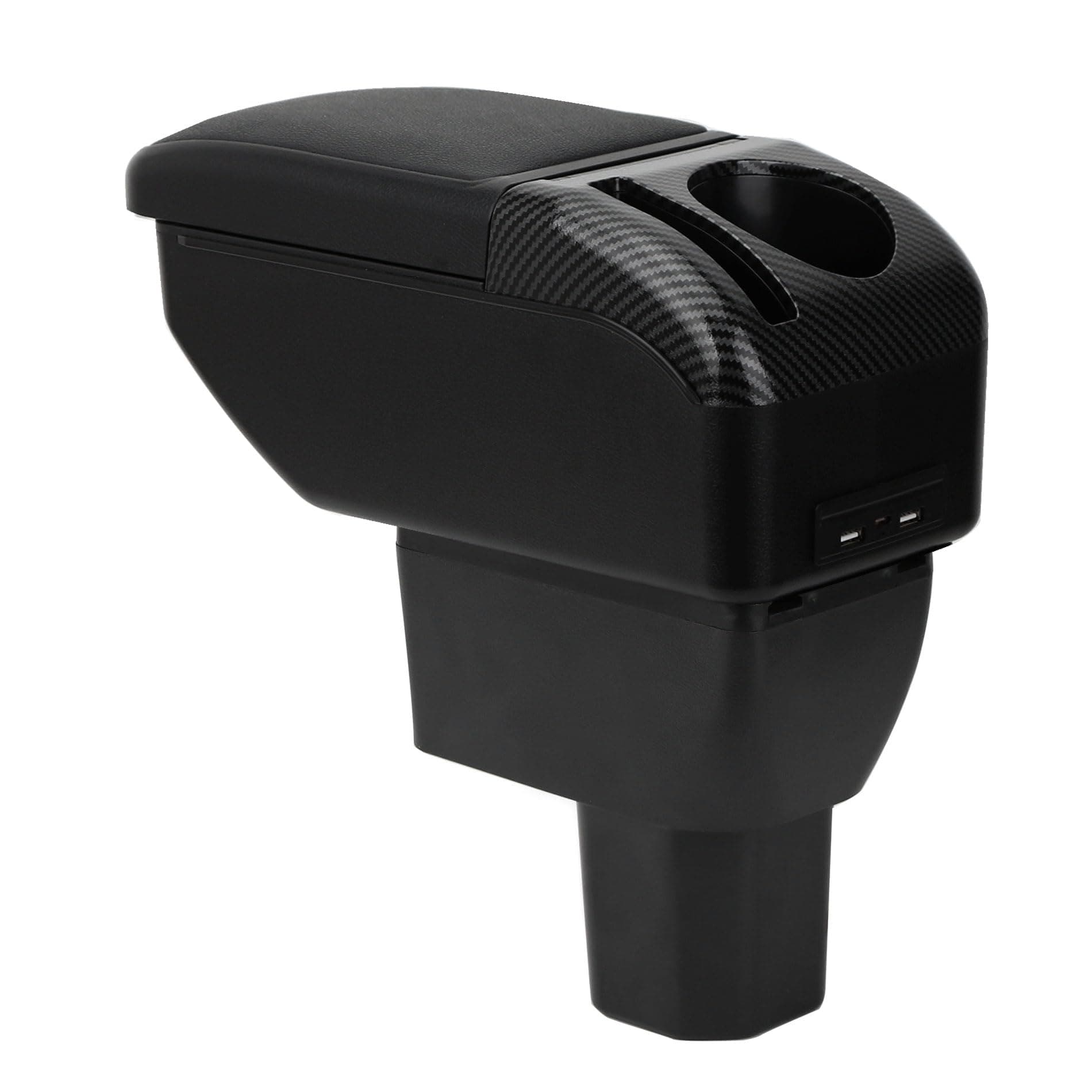 Armrest Compatible with Suzuki Ignis 2017-2023 Center Console Organizer Box Double Layer Style Usable for Elbow Support （Black Style）