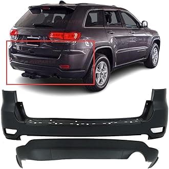 FitParts Compatible with Rear Bumper Covers Kit 2011-2022 Jeep Grand Cherokee Type 2 Single Exh W/O Tow Hook and Park Sensor Holes CH1100952 CH1195101, 1VQ65TZZAA 68111467AA
