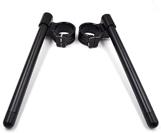 CNC Aluminum Φ 45mm Clip ons Handlebar Fit for CBR600RR 2003-2004 GSXR600 1997-2003 Tilt Angle 8° bars Φ 7/8", 45 mm Clip on Assembly Black