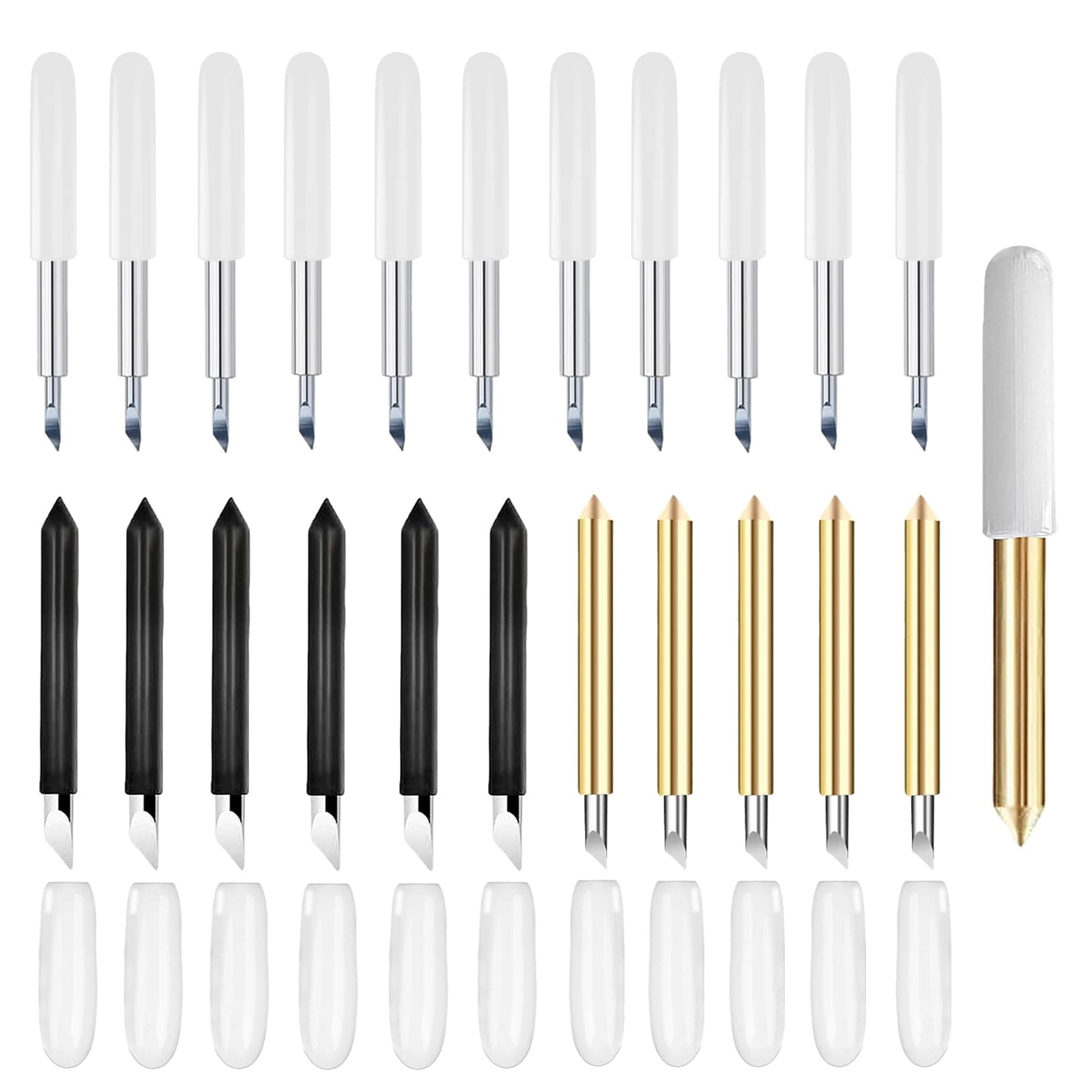 23 Pcs Replacement Blades Compatible with Maker 3/4/Maker/Explore 3/4/Explore Air 2/Air/One/Venture-Includ 11PCS 30°Standard Blades 6 PCS 45°Fine-Point Blades and 6PCS 60°Deep Cutting Blades