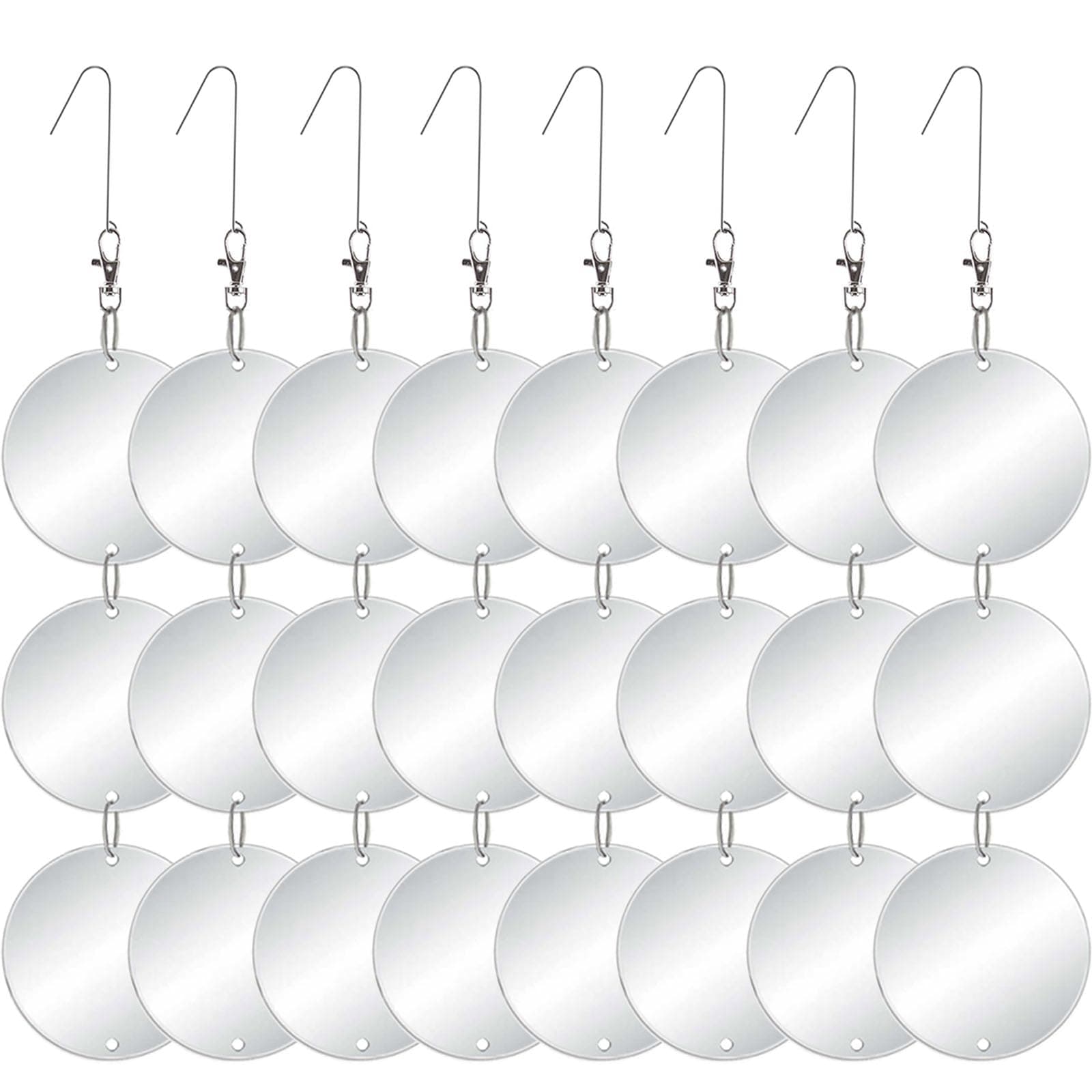 Upgraded Bird Scare Discs Set - Large 24 Discs - Highly Reflective Double-Sided Bird Reflectors Scare Devices - Better to Keep Most Birds Away Like Woodpecker and Pigeon