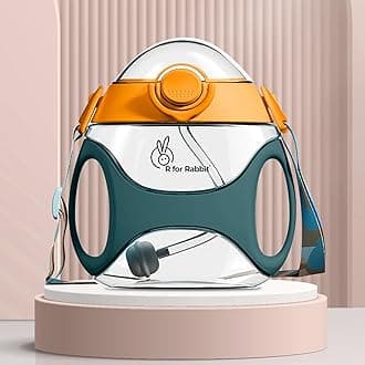 Tritan Bumble 330 ml Sipper Water Bottle with Carry Strap for Kids | Twin Handle with Silicon Straw | Leak Proof Drinking Sippy Cup for Kids Boy and Girl (Green)